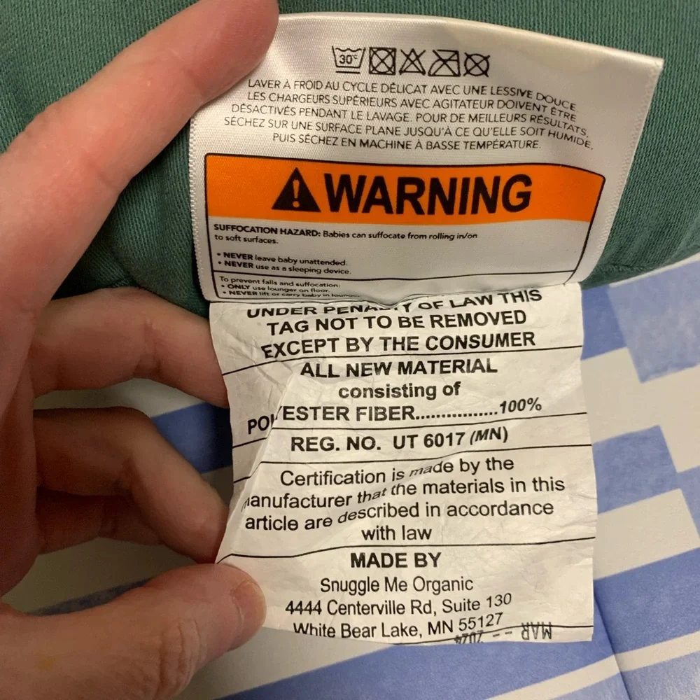 Snuggle Me Organic Infant Lounger + 2 covers - Picture 5 of 9